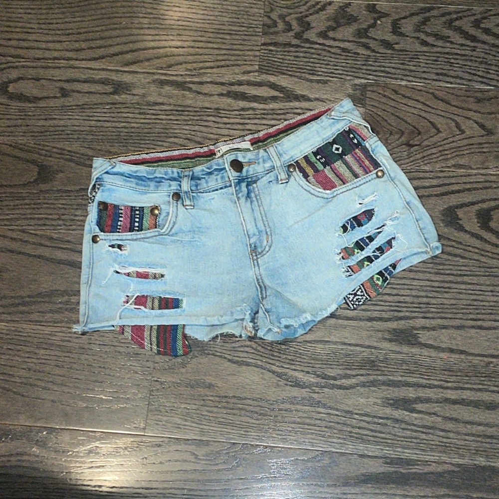 Free People denim cutoff distressed shorts